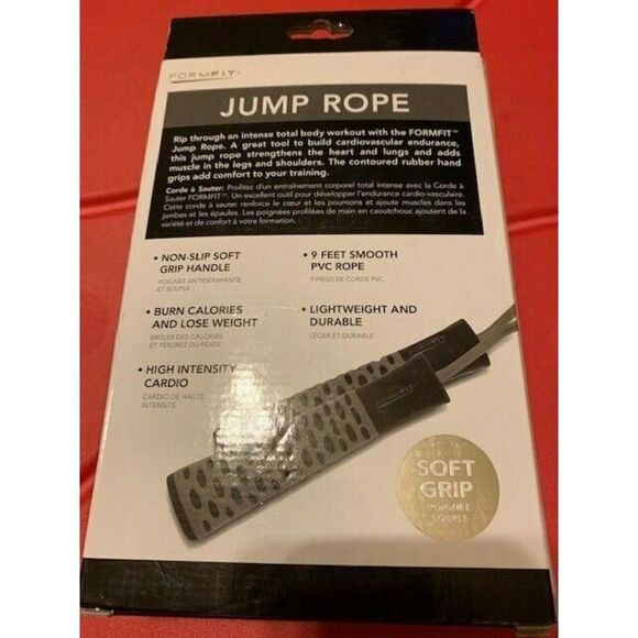 FORM FIT NON-SLIP SOFT GRIP HANDLES 9' JUMP ROPE-NEW - Picture 2 of 2